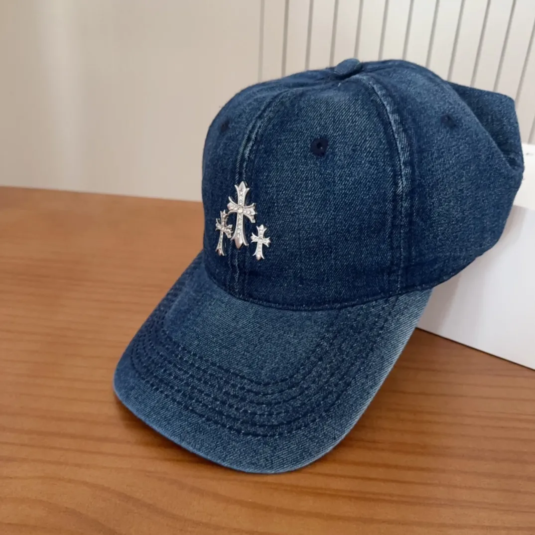 💰60 Chrome Hearts 💓Early spring Korean style fashion retro distressed hole hat wear design versatile baseball cap peaked cap